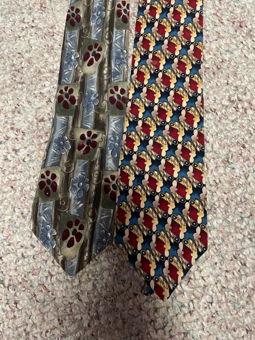 Vintage j Garcia 100% Silk Necktie set - Blue, Red, Gold